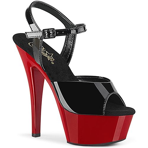 Sandale à bride coloris Rouge et Noir talon haut - Pointure : 46 - Pleaser - Modalova