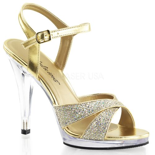 Sandale à paillettes dorées talon haut - Pointure : 36 - Fabulicious - Modalova