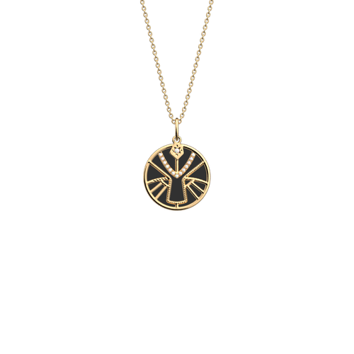 Collier Lion, cuir réversible Noir / Blanc - Les Georgettes - Modalova
