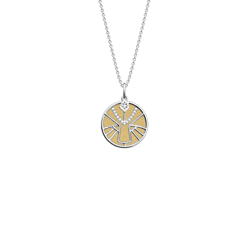 Collier Lion, cuir réversible Solaire / Doré - Les Georgettes - Modalova