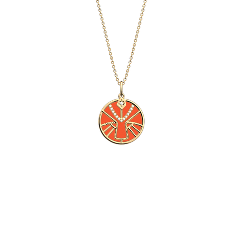 Collier Lion, cuir réversible Mango / Cuivre - Les Georgettes - Modalova