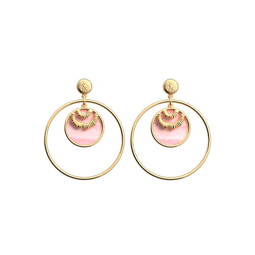 Boucles d'oreilles Nomade Nacre Rose, Les Intemporels - Les Georgettes - Modalova