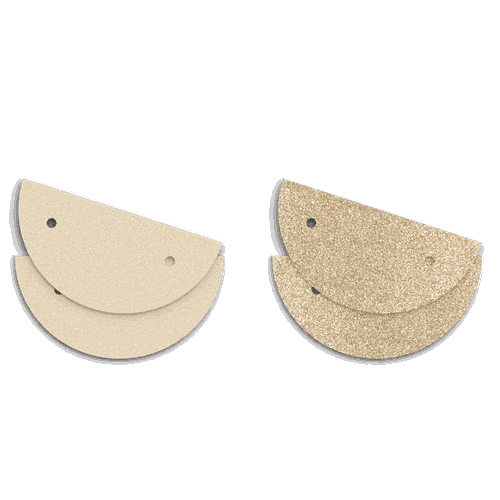 Cuir - Boucles d'oreilles, Crème / Or Paillettes - Les Georgettes - Modalova