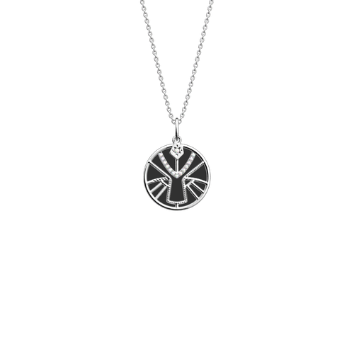 Collier Lion, cuir réversible Noir / Blanc - Les Georgettes - Modalova