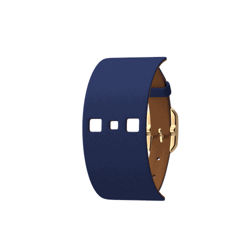 Bracelet Cuir Bleu Denim / Canyon, boucle dorée - Les Georgettes - Modalova