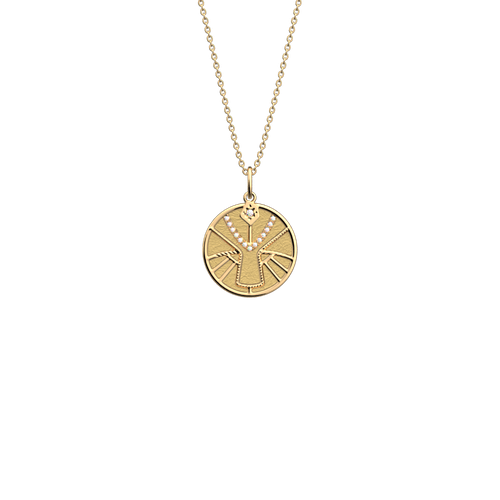Collier Lion, cuir réversible Solaire / Doré - Les Georgettes - Modalova