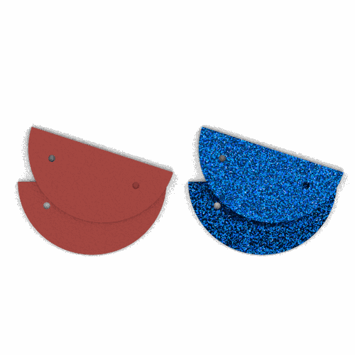 Cuir - Boucles d'oreilles, Sépia / Paillettes Bleues - Les Georgettes - Modalova