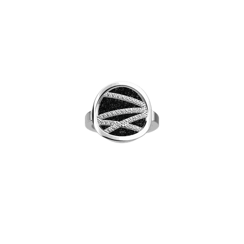Bague Liens, simili réversible Paillettes Noires / - Les Georgettes - Modalova