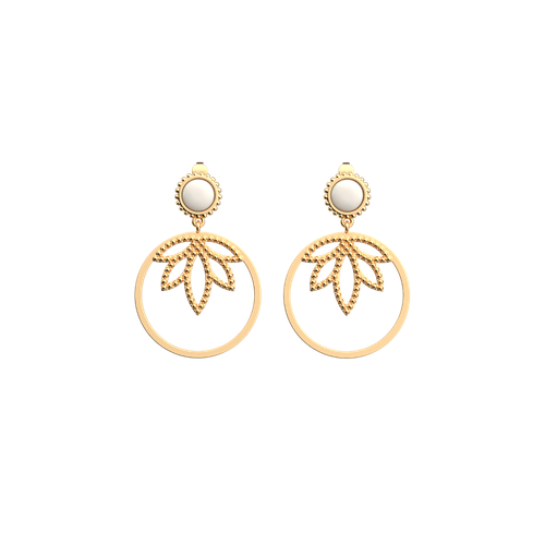 Boucles d'oreilles Lotus Perle - Les Georgettes - Modalova