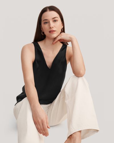LILYSILK Top En Soie, Boucle Dissimul¨¦e Sur L'¨¦paule, Encolure En V, 22 Momme Charmeuse Soie, Vous Fait Vous Sentir Cool Et Beau - LILYSILK-FR - Modalova