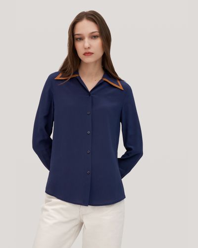 LILYSILK France Chemisier En Soie Chemise En Soie De Saule Color Block - LILYSILK - Modalova