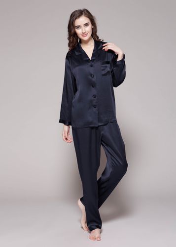 LILYSILK Ensemble Pyjama Soie Col V, Boutons Enveloppés De Soie 100% Soie Naturelle Profitez Du Toucher Doux Et Lisse De La Soie L - LILYSILK - Modalova