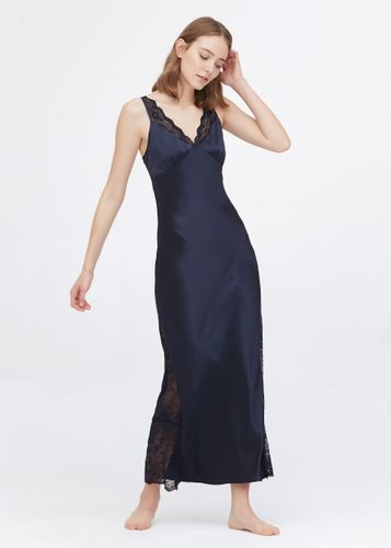 LILYSILK Chemise De Nuit En Soie Garniture En Dentelle, Bretelles Réglables 100% Soie Naturellement Antibactérien L - LILYSILK - Modalova
