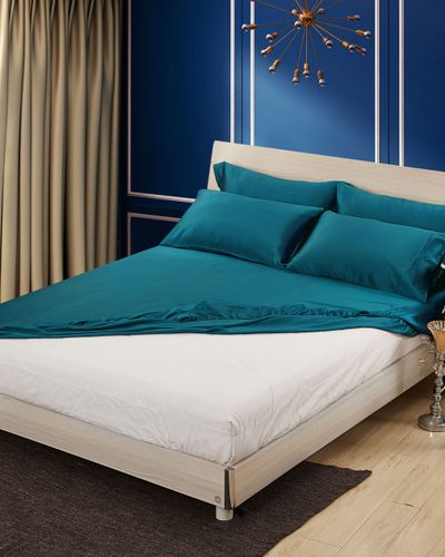 LILYSILK Drap De Soie Bleu Sans Couture, Bande Élastique Autour Du Bord 100% Soie Bon Rapport Qualité-Prix, Respectueux De La Peau 90x190+30cm - LILYSILK - Modalova