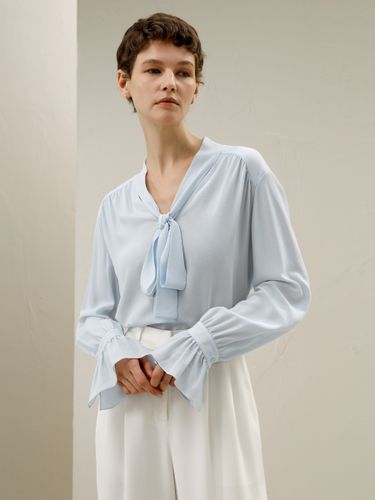 LILYSILK Chemisier Soie Plis De Palais Sur Les Poignets 23Mm Ghost Crepe Bonne Qualité Lavable En Machine S - LILYSILK - Modalova
