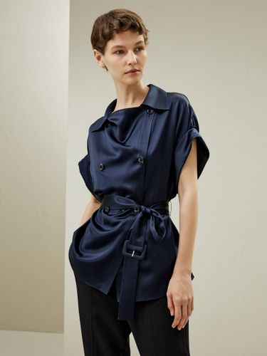 LILYSILK Top En Soie Un Trench À Manches Courtes Unique 100% Soie Charmeuse Élégance Intemporelle Et Style Sophistiqué XS - LILYSILK - Modalova