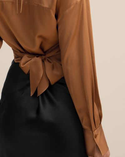 LILYSILK Chemisier Soie Enveloppez Le Dessus, Attachez La Taille 100% Soie Pure Sans Produits Chimiques Nocifs M - LILYSILK - Modalova