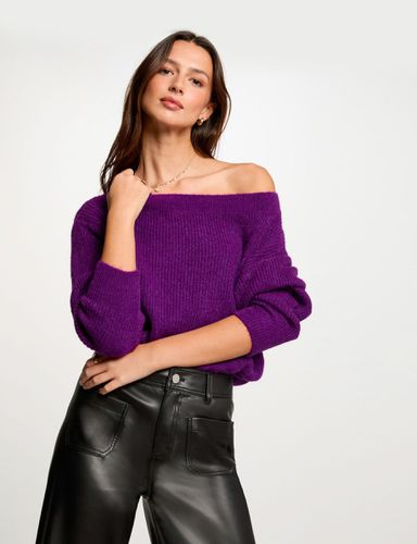 Pull col rond violet femme - Morgan - Modalova