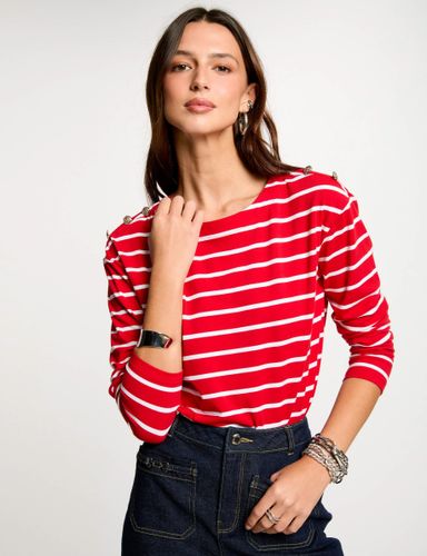 T-shirt manches longues rayé - Morgan - Modalova