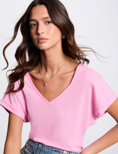 T-shirt manches courtes rose femme - Morgan - Modalova