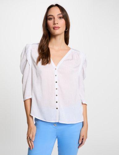 Chemise manches 3/4 blanc femme - Morgan - Modalova