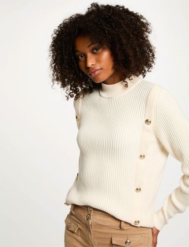 Pull court col roulé ivoire femme - Morgan - Modalova