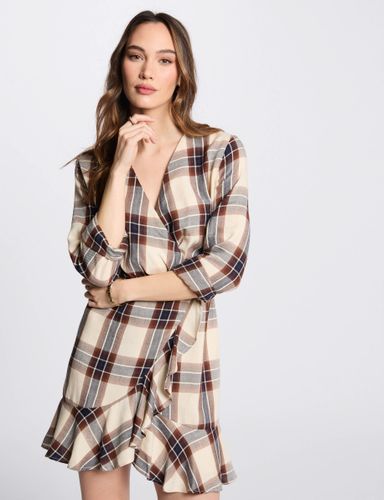 Robe portefeuille à carreaux - Morgan - Modalova