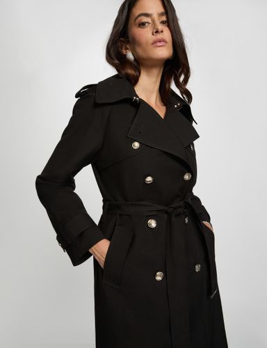 Trench long ceinturé noir femme - Morgan - Modalova