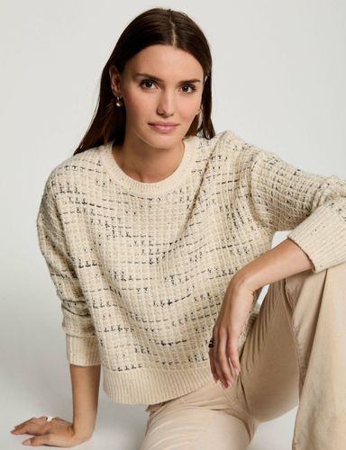 Pull col rond et sequins ecru femme - Morgan - Modalova