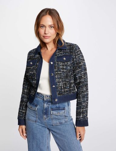 Veste tweed détails en jean - Morgan - Modalova