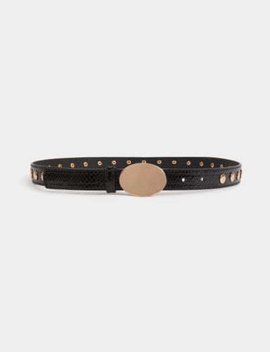 Ceinture fine cloutée noir femme - Morgan - Modalova