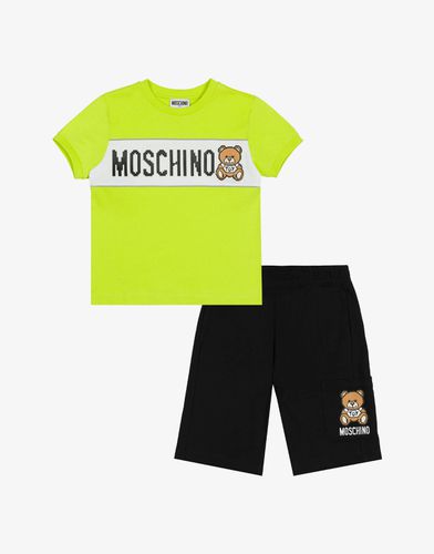 Ensemble T-shirt Et Short Bermuda Pixelisé Teddy Bear - Moschino - Modalova