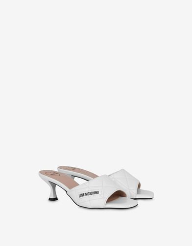 Mules À Talon En Cuir Nappa Matelassé - Love Moschino - Modalova