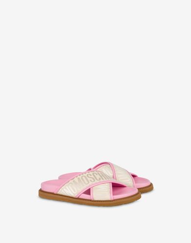 Sandales Croisées Allover Logo - Moschino - Modalova