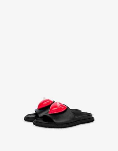 Sandales Basses En Cuir De Veau Inflatable Heart - Moschino - Modalova