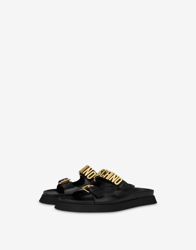 Sandales En Cuir De Veau Logo Lettering - Moschino - Modalova
