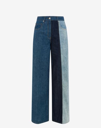 Pantalon En Denim Léger Avec Patchwork - Love Moschino - Modalova