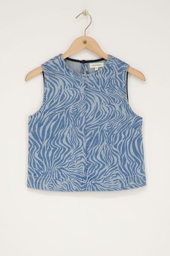 Top en denim avec imprimé zèbre | - My jewellery - Modalova