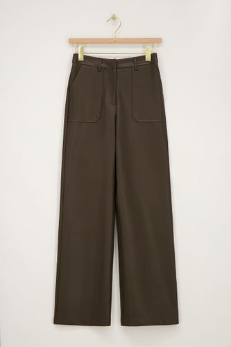 Pantalon en simili cuir foncé avec poches | - My jewellery - Modalova