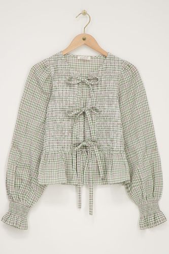 Blouse à carreaux à smocks et nœuds | - My jewellery - Modalova