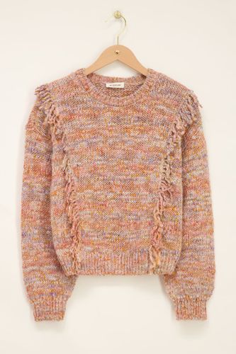 Pull en maille chinée avec des franges | - My jewellery - Modalova