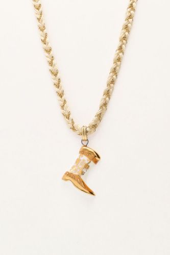 Collier en cordon blanc avec botte western | - My jewellery - Modalova