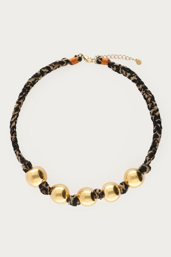 Collier léopard marron tressé à grosses perles fantaisie | - My jewellery - Modalova