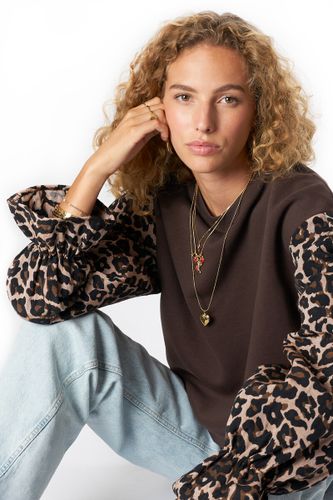Pull avec manches léopard | - My jewellery - Modalova