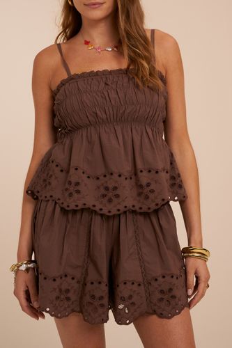 Top smocké avec broderie | - My jewellery - Modalova