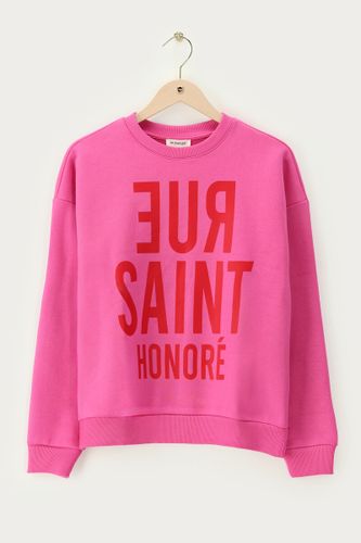 Sweat à imprimé "Rue saint honoré" rouge | - My jewellery - Modalova