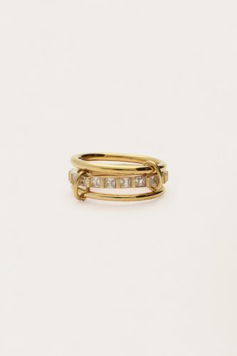 Bague triple reliée avec strass | - My jewellery - Modalova