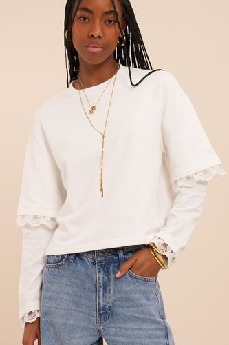 Sweat avec manches doublées et détails en dentelle | - My jewellery - Modalova