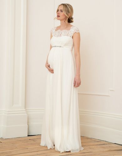 Silk & Eyelash Lace Maternity Wedding Dress | - Seraphine - Modalova