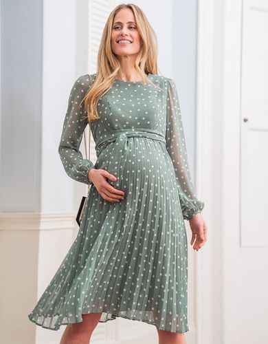 Sage Polka Dot Chiffon Maternity & Nursing Dress | - Seraphine - Modalova